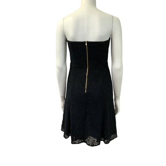 Lilly Pulitzer Vicki Eyelet Strapless Dress Black 10 - Picture 3 of 12